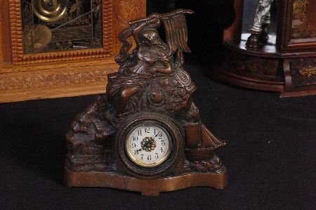 WESTCLOX CAST IRON PATRIOTIC NOVELTY CLOCK