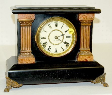 Seth Thomas Enameled Wood Mantel Clock, T & S