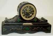 L Marti & Cie French Slate/Malachite Clock