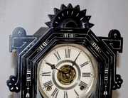 Gilbert Wood Mantel Clock, “Jet” Ebonized Case