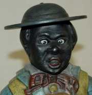 Cast Iron Black Man Banjo Player Clock