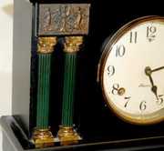 Sessions Pillar Black Mantel Clock