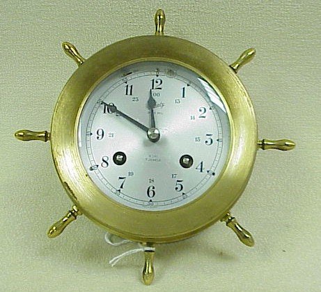 Brass Schatz Ships Bell Clock-8-Day, 7 Jewels