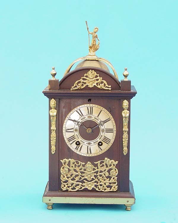 New Haven Louis XV Style Walnut Mantel Clock