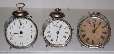 3 Antique Alarm Clocks