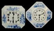 2 Blue Delft China Clocks