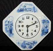 2 Blue Delft China Clocks