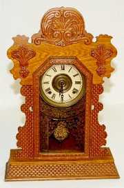 Ingraham “Topaz” Oak Kitchen Clock