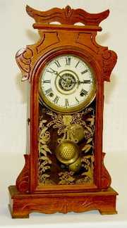 Antique Walnut Kitchen Clock with Alarm