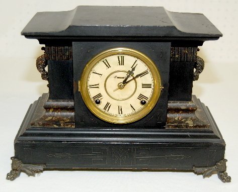 Antique Black Mantel Clock