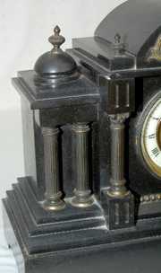 French Slate Mantel Clock w/ Warrior