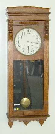 Large Sessions Oak Carved Wall Clock