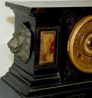 Ansonia Iron Case Clock With Lion Heads