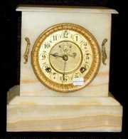 Waterbury Onyx Open Escapement Clock