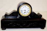 French Slate Tambour Mantel Clock