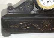 French Slate Tambour Mantel Clock