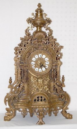 Large Ornate Brass Shelf Clock