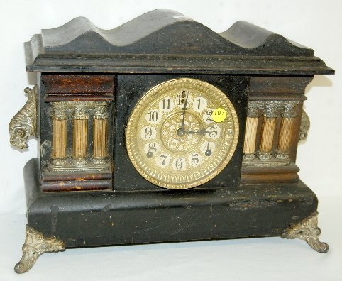 Gilbert 6 Post Black Mantel Clock