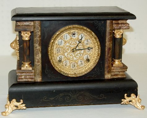 Sessions Enameled Wood Mantel Clock, 8 Day