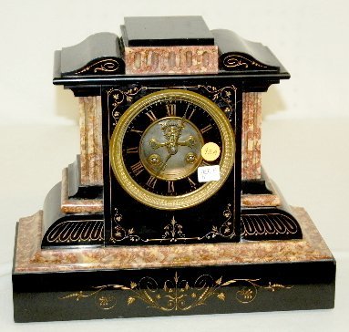 S. Marti French Slate & Marble Mantel Clock