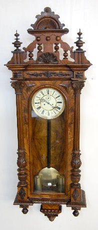 Ornate Carved 2 Weight Vienna Regulator Clock