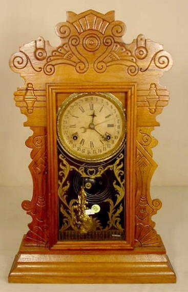 Waterbury Walnut Shelf Clock With Calendar