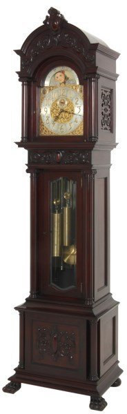 Hershchede 9 Tube Mahogany Grandfather Clock