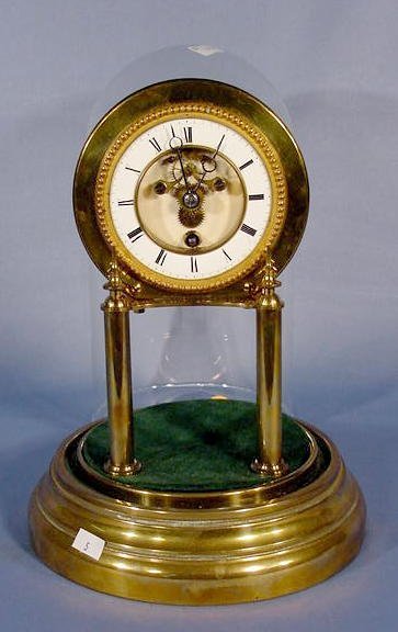French Pillar and Glass Dome Clock