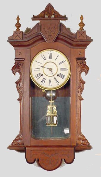 Ansonia Lion Carved Hanging Kitchen Clock