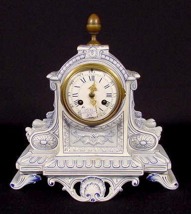 Delft Style Blue & White China Clock