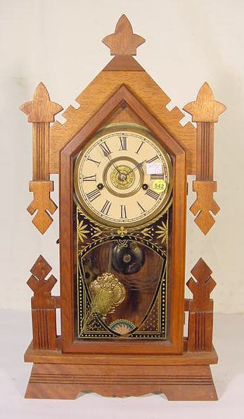 Walnut Kitchen Clock w/Fancy Pendulum