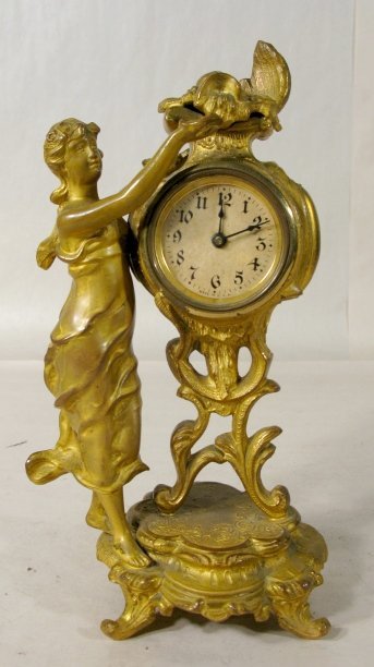 Novelty Clock- Art Nouveau Lady