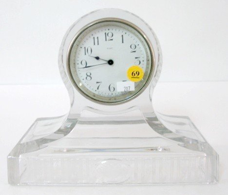 New Haven Floral Engraved Glass Clock