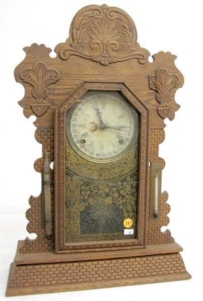 Oak Ingraham Topaz Calendar Clock