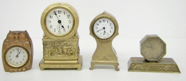 4 Metal Case Dresser Clocks