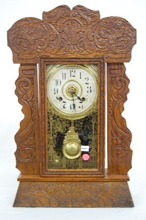 New Haven Floral Carved Kitchen Clock w/Alarm