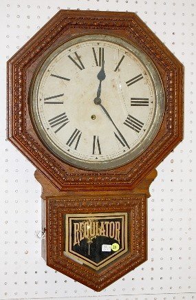 Ingraham Oak “Lyric” Schoolhouse Clock