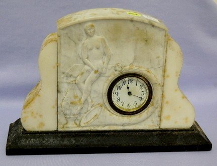 New Haven Marble & Onyx Nude Desk Clock