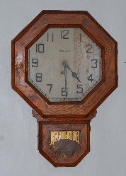 Ingraham Oak Schoolhouse Clock