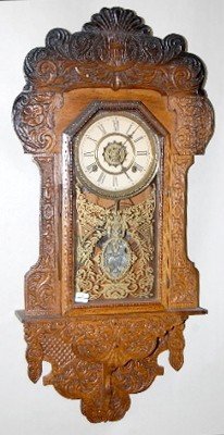Waterbury “Havana” Carved Hanging Kitchen Clock