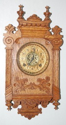 Ansonia Fancy Oak “Upton” Hanging Clock