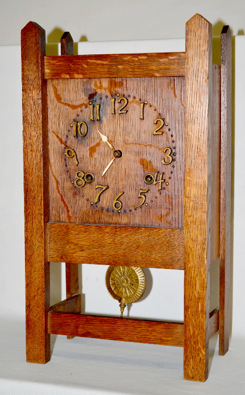 Antique Sessions Mission Oak Shelf Clock