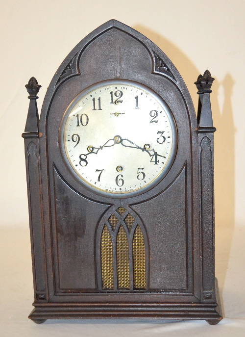 Antique New Haven Gothic Chiming Shelf Clock