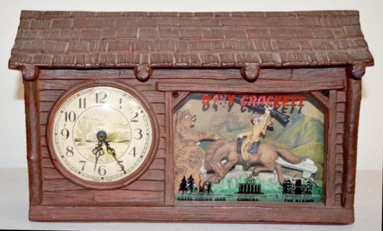 Vintage Haddon “Davy Crockett” Electric Animated Clock