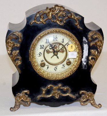 New Haven “Aragon” Iron Case Mantel Clock