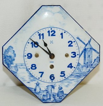 Germany Porcelain Dutch Scene Wall Clock