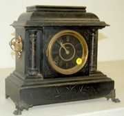 Black Mantle Clock w/ Black Paper Dial