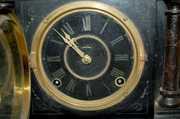 Black Mantle Clock w/ Black Paper Dial