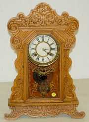 Ansonia Pressed Oak Kitchen Clock