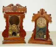 2 Walnut Kitchen Clocks, 1 Case Only